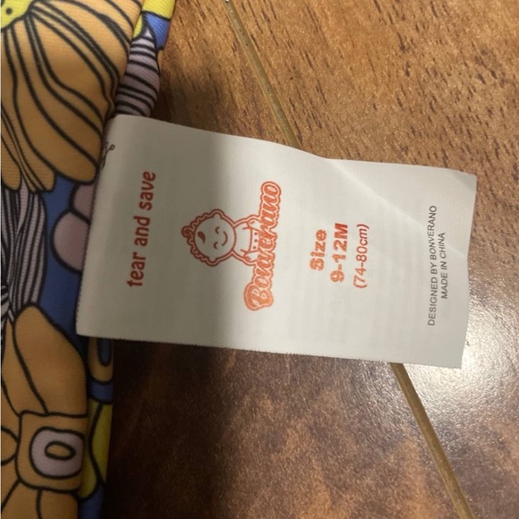 NWT Baby Short Sleeve One Piece Swimsuit with UPF 50+ Sun Protection - Picture 7 of 7